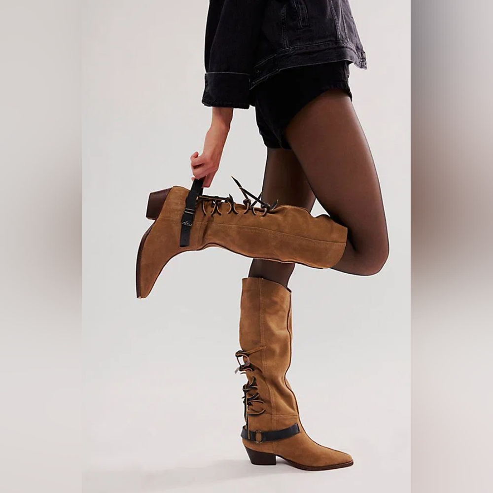 Free People Tan Heeled Boots